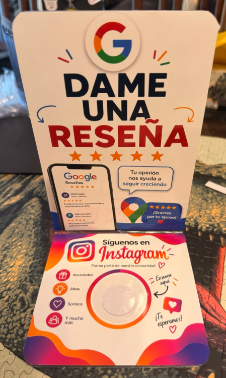 Expositor NFC Google + Instagram | Plan Estándar